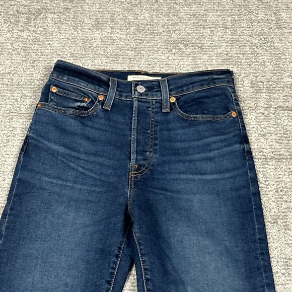 Levis Jeans Womens 27 Wedgie Straight High Rise Button Fly Stretch Denim 27x28 - Picture 2 of 9
